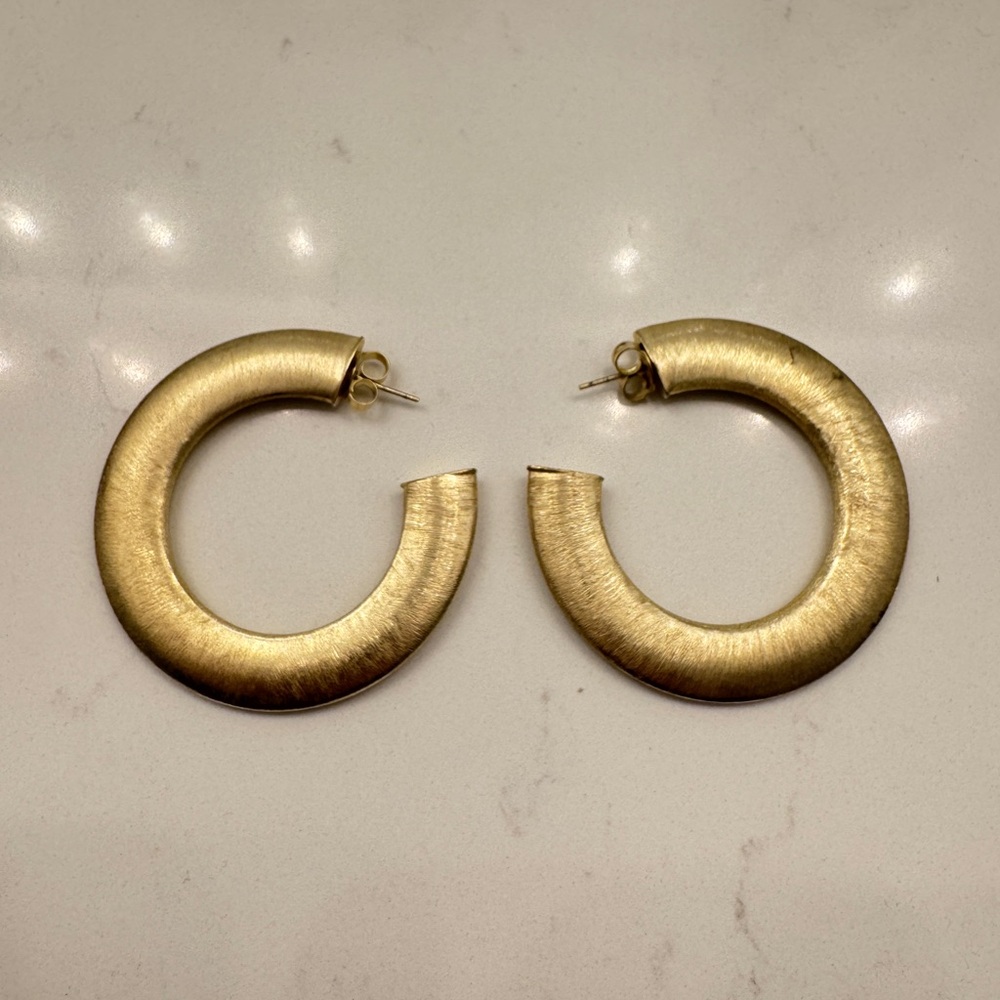 Sheila Fajl Irene Light Brushed Gold Hoop Earrings